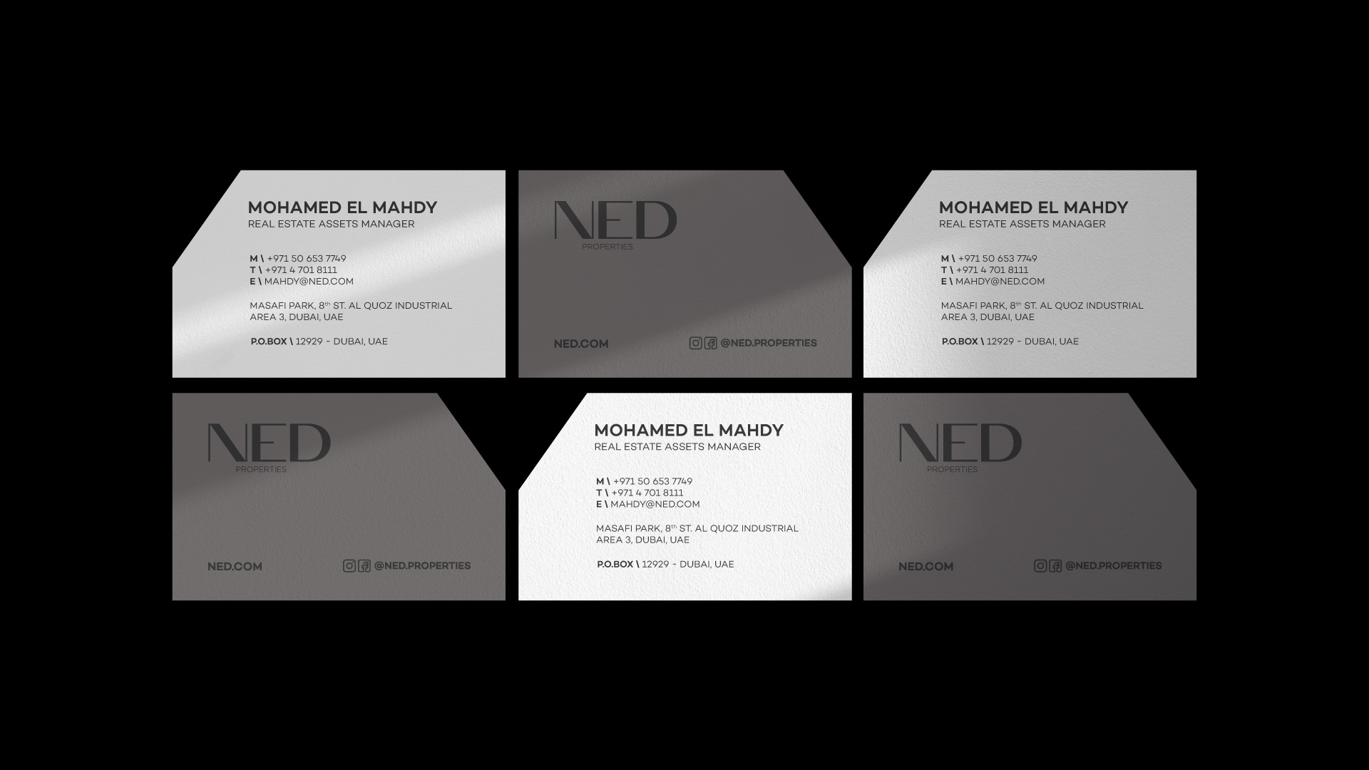 Ned properties business cards