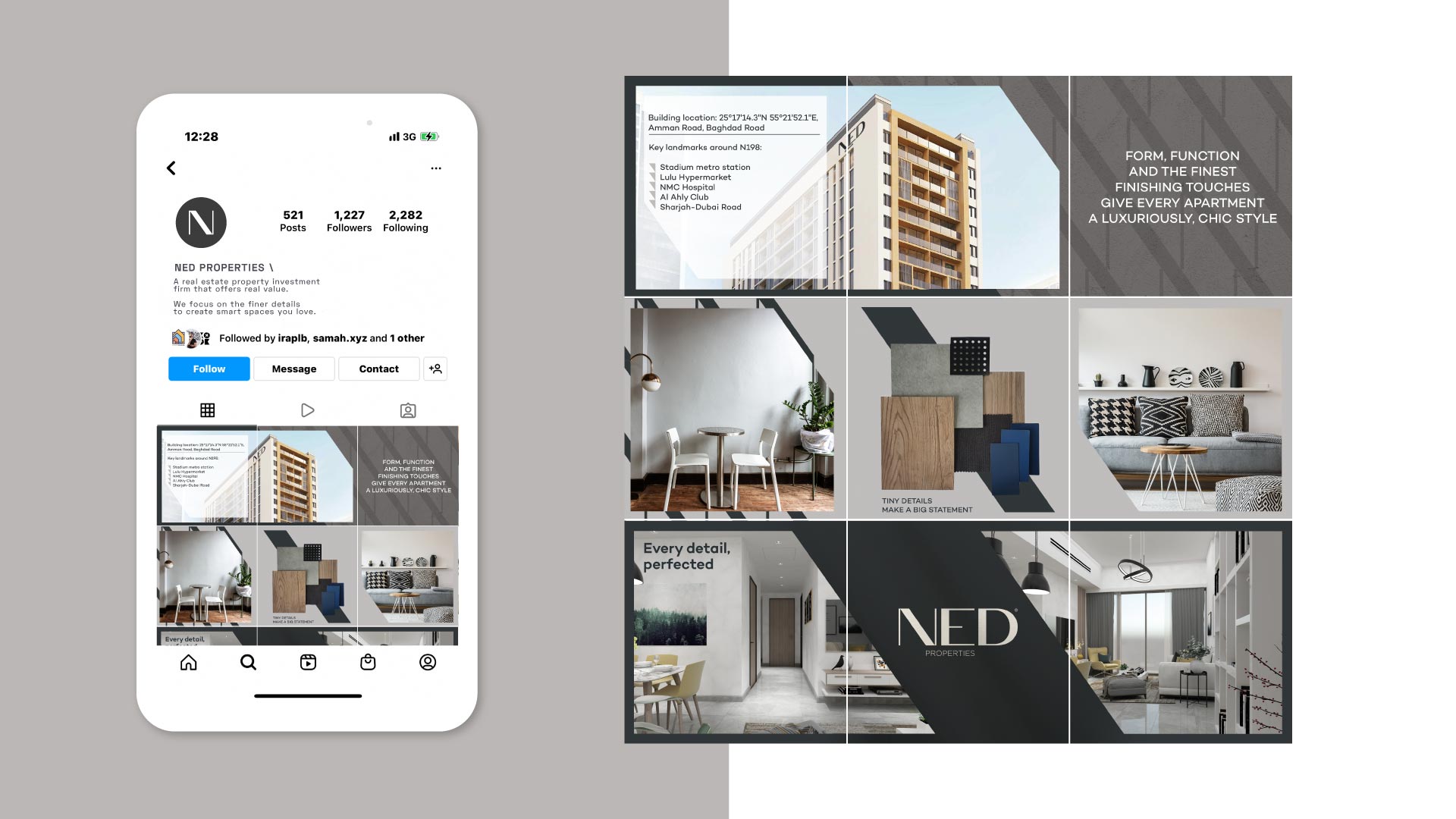 Ned properties social media