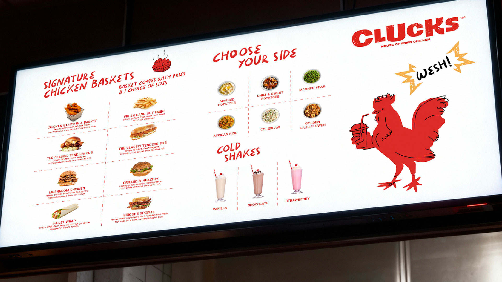 Clucks Screen Menu