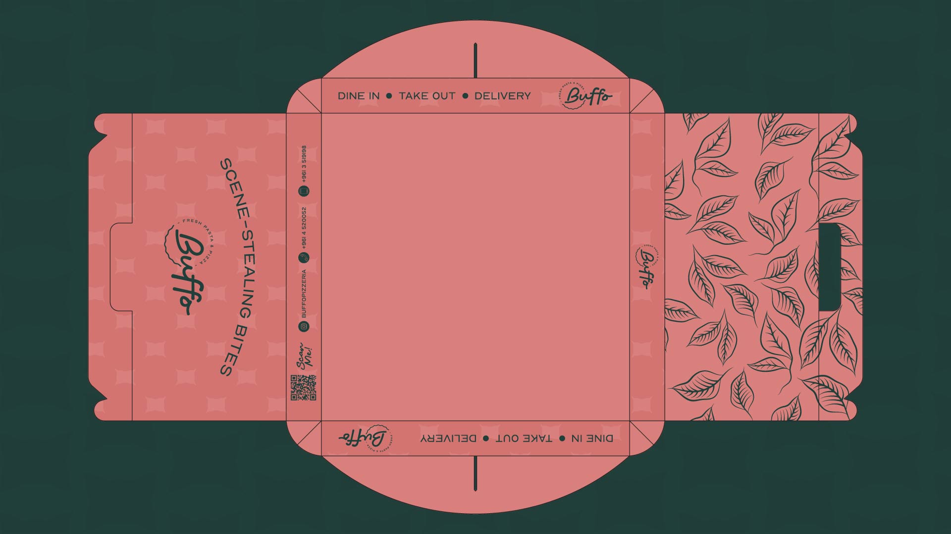 Buffo Pizza Box Flat